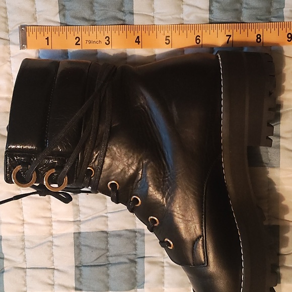 Stuart weitzman black combat boots women's size 5.5M - Picture 10 of 10